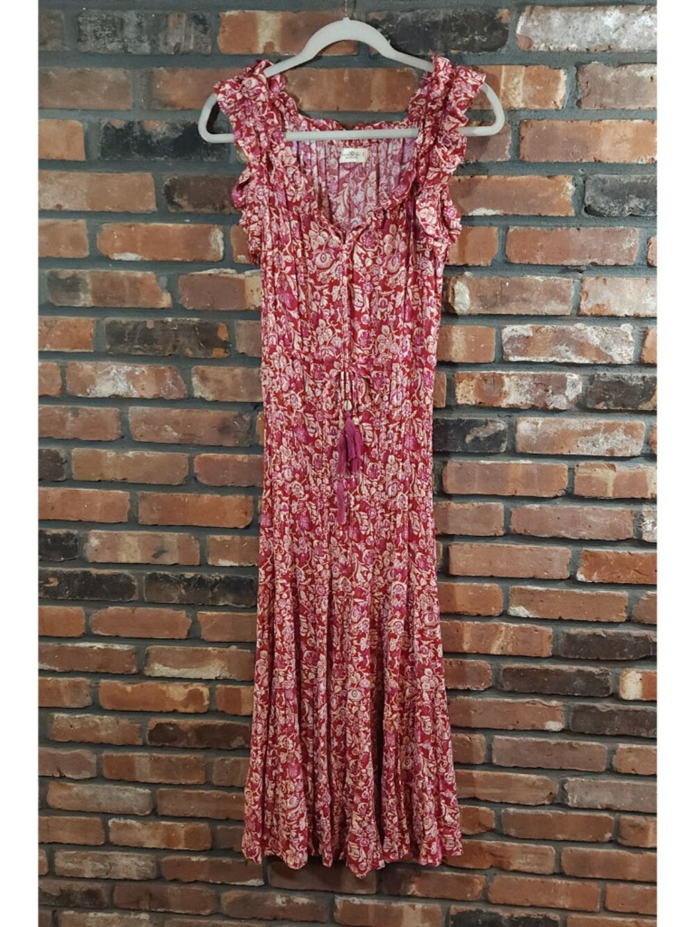 Natural Life Havana Nights Floral Print Tiered Ruffled Maxi Dress Boho Women's S - Picture 5 of 12